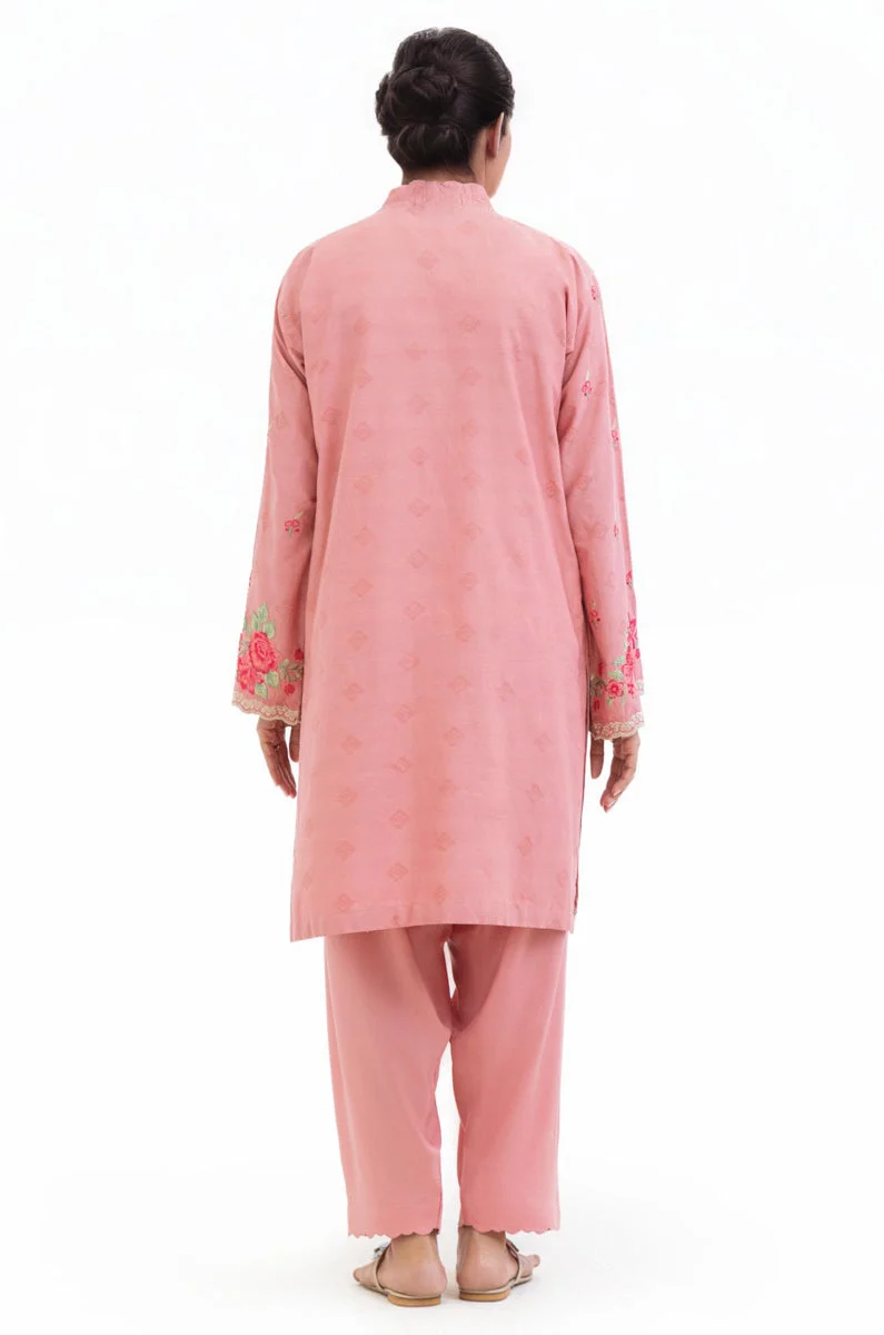 Peach-Jacquard-2 Piece (WPSTSSW25S9O15) J(FW2) Y-136 y(122 121) - Image 2