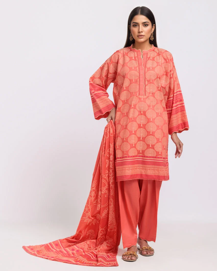 Peach-Jacquard-3 Piece (WPS25JD3060) J(116) Y114 - Image 3