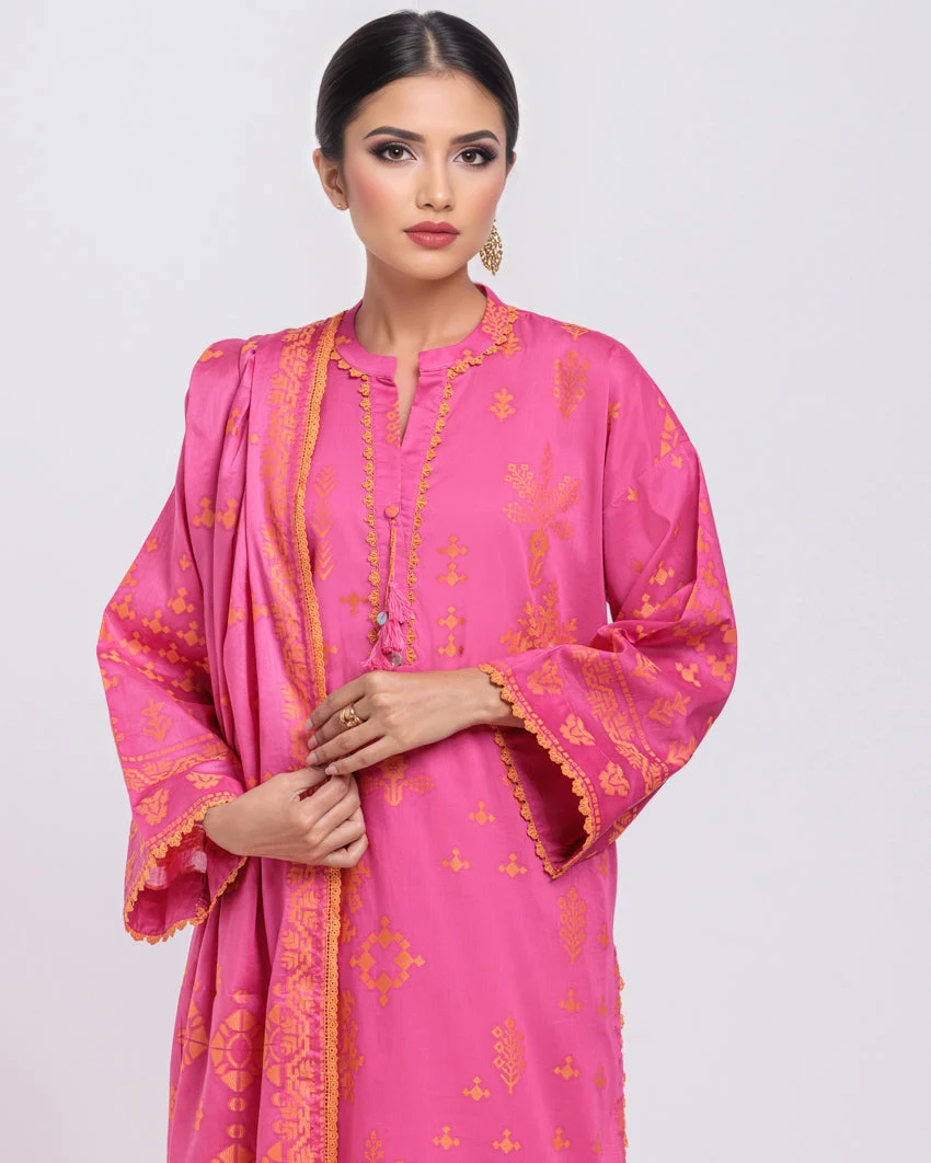 Pink-Jacquard-3 Piece (WPS25JD3068) J(114) - Image 5