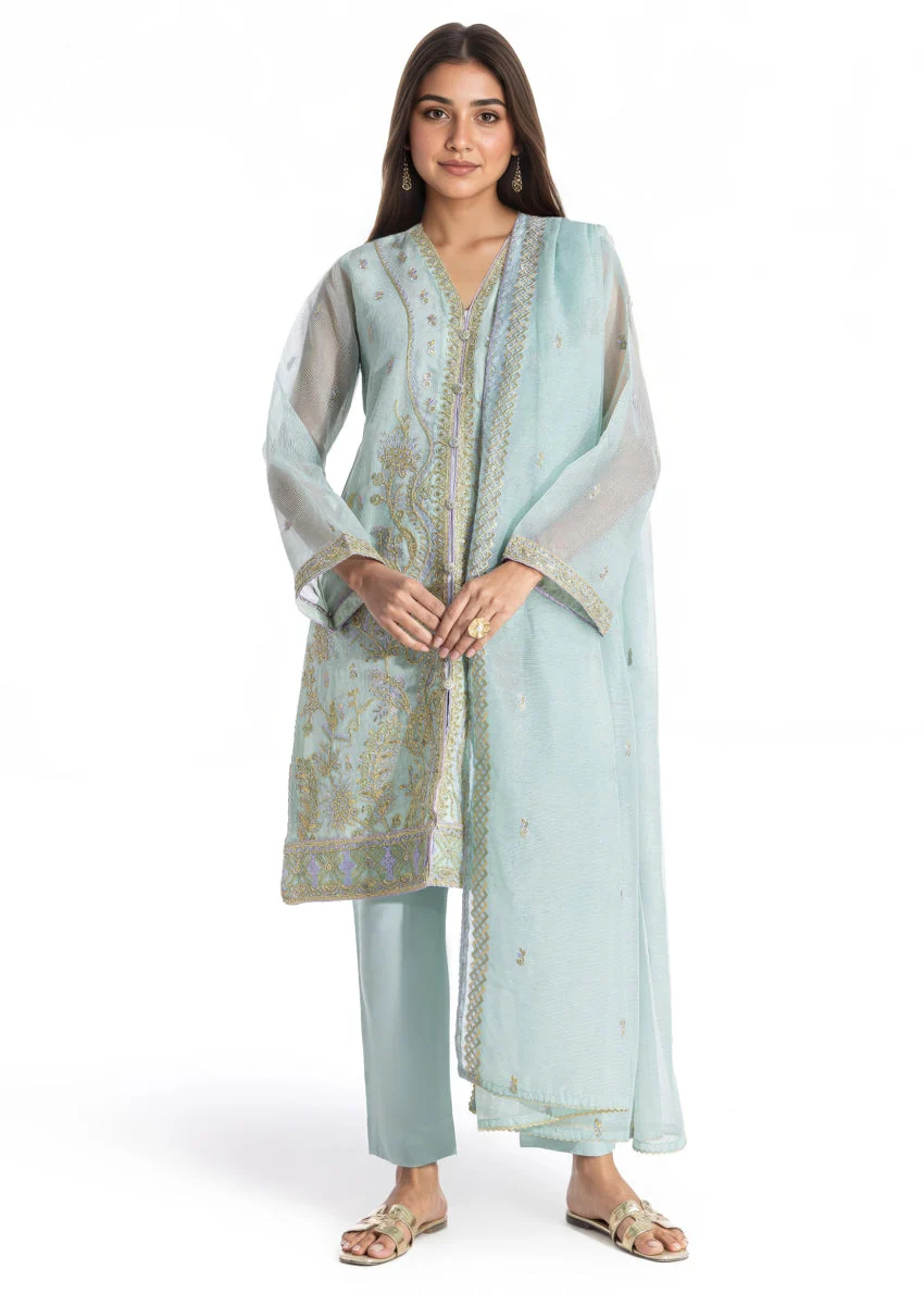 S-Green-Textured Net-3 Piece (WPS25FE3009) (Y-124) J(148) - Image 3