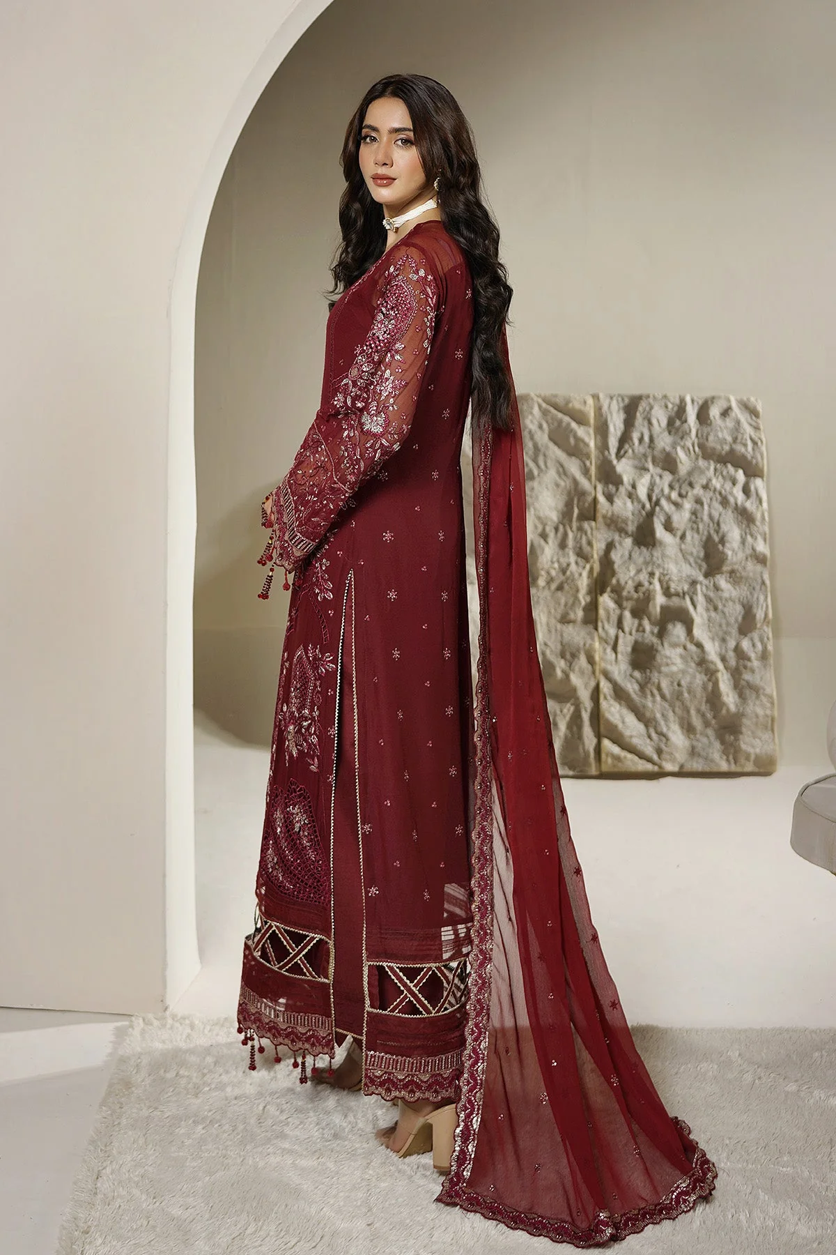 Salai Stitched Chiffon 3 Piece A-12001 - Image 2