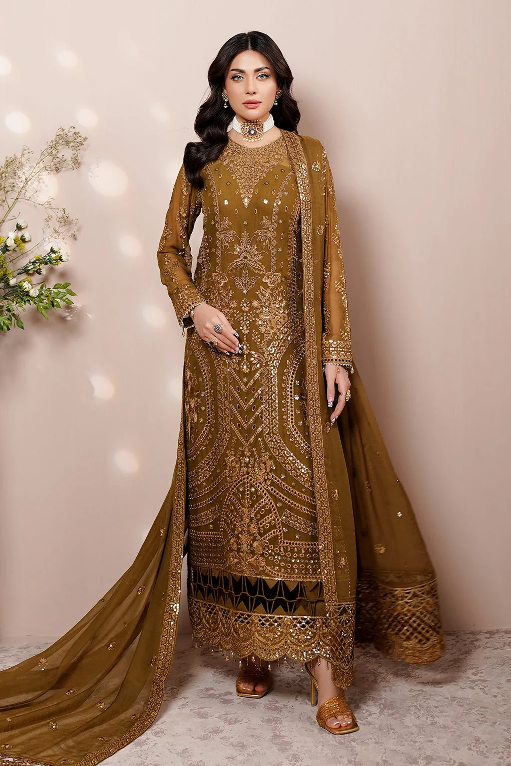 Salai Stitched Chiffon 3 Piece A-8008 J(121)