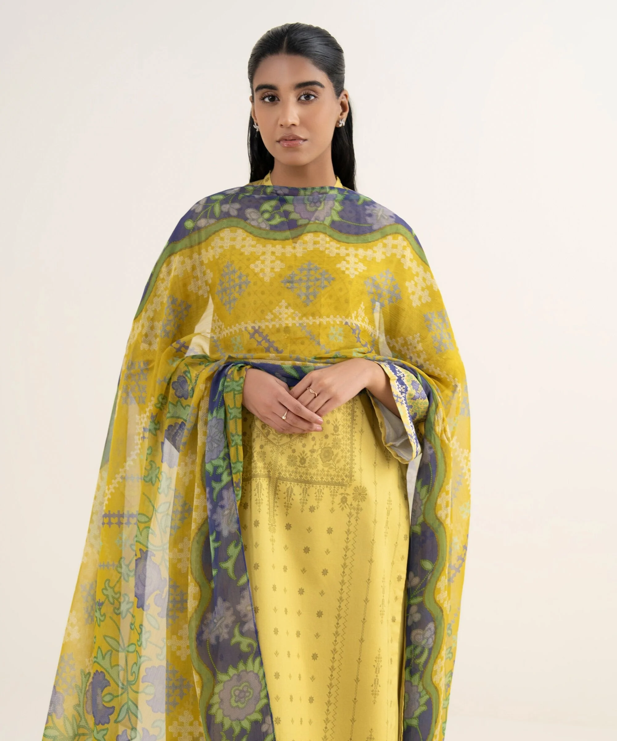 Sapphire Stitched 3 Piece Lawn 3PESGS26V024 J(12) - Image 2