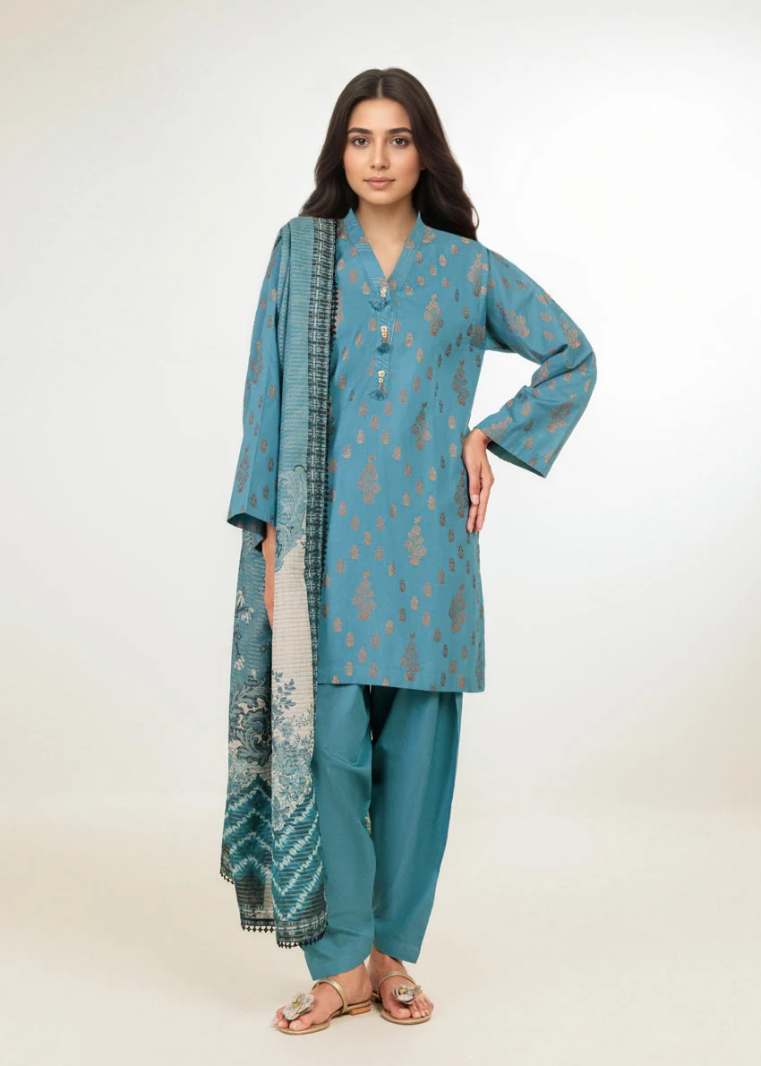 Blue-Jacquard-3 Piece (WP3PPBW25B11D18) J(130) NY 108 - Image 4