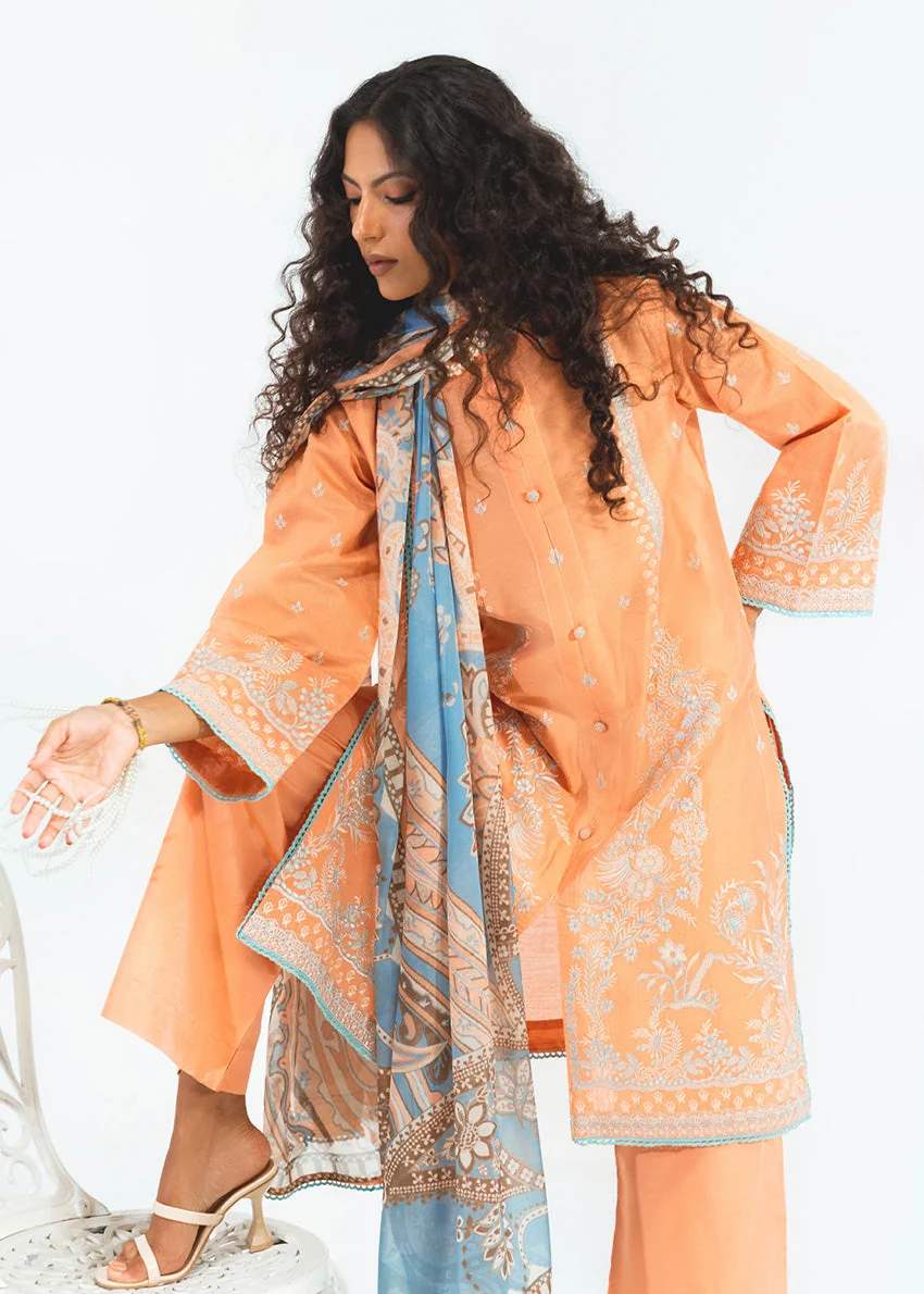 Peach-Cotton-Silk-3 Piece (WP3PSSW25S10N1) J(135) (Y-137) - Image 2